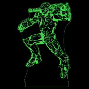 Акриловый светильник-ночник Железный Человек 2 зеленый tty-n000750
