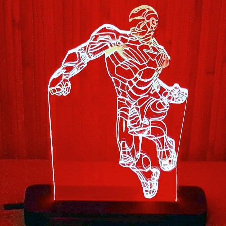 Акриловий світильник-нічник Залізна Людина червоний tty-n000009