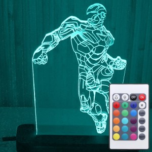 Акриловый светильник-ночник с пультом 16 цветов Железный Человек tty-n000032