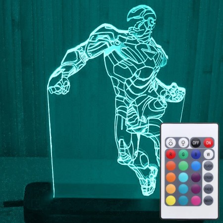Акриловый светильник-ночник с пультом 16 цветов Железный Человек tty-n000032