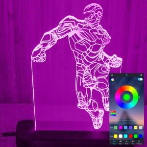 Акриловый светильник-ночник управление с телефона Железный Человек tty-n000745