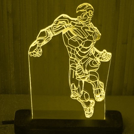 Акриловий світильник-нічник Залізна Людина жовтий tty-n000121